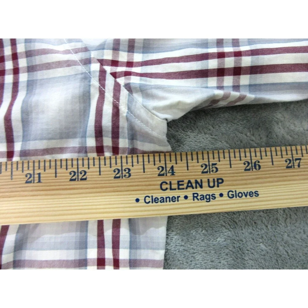 Banana Republic Men's XL Shirt Button Down Long Slv Plaid Red White Preppy